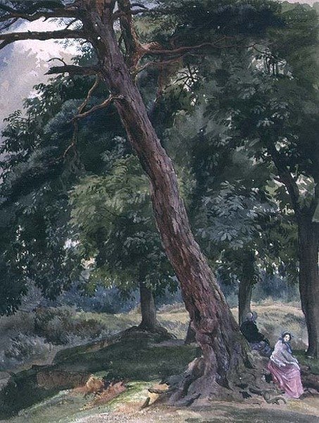 Landskap med trær og figurer av Thomas Collier