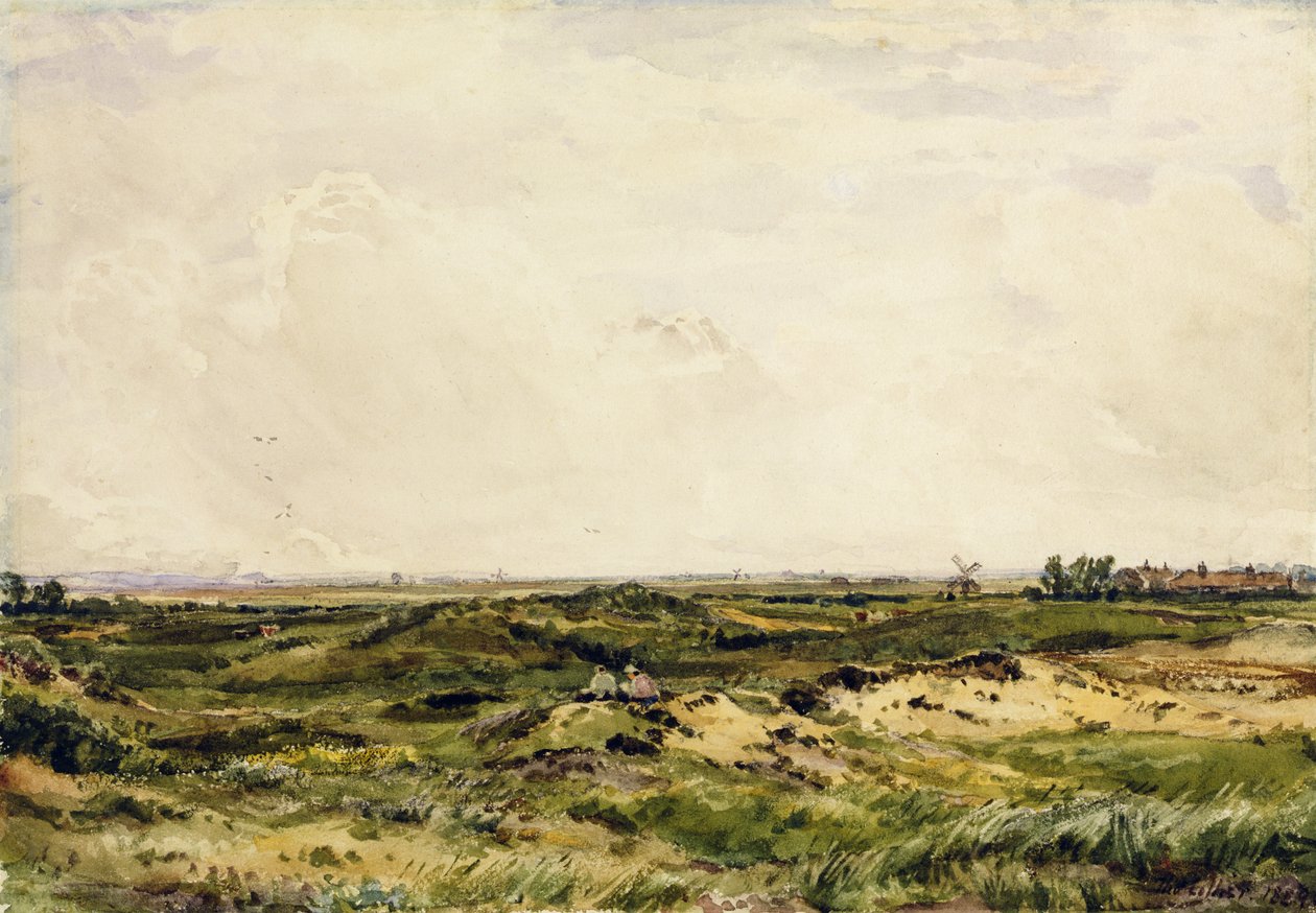 Nær Caistor, 1889 (wc over grafitt på papir) av Thomas Collier