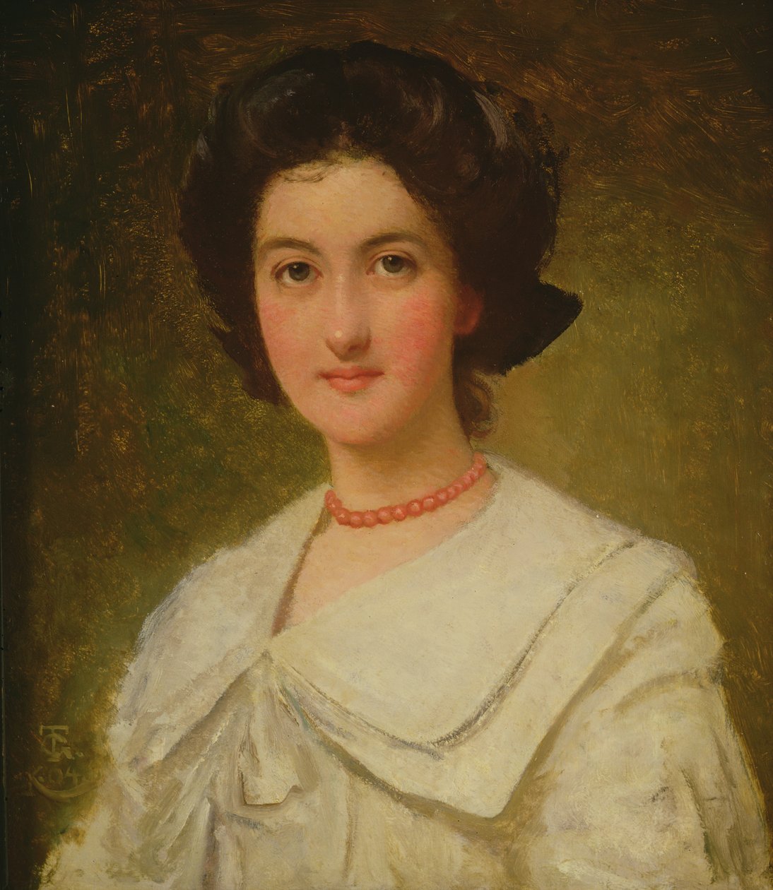 Portrett av en dame med et rødt halskjede, 1904 av Thomas Cooper Gotch