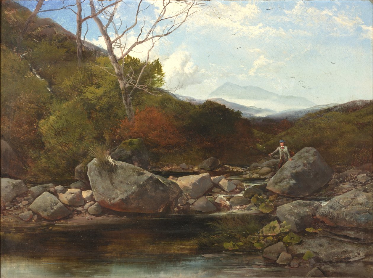 En ørretstrøm av Thomas Creswick