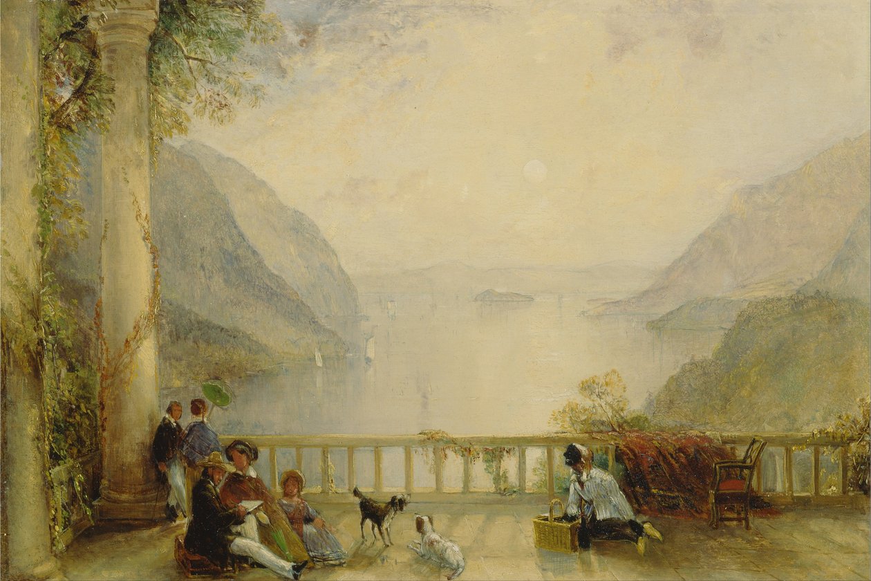 Figurer på en balkong, sannsynligvis på Westpoint av Thomas Creswick