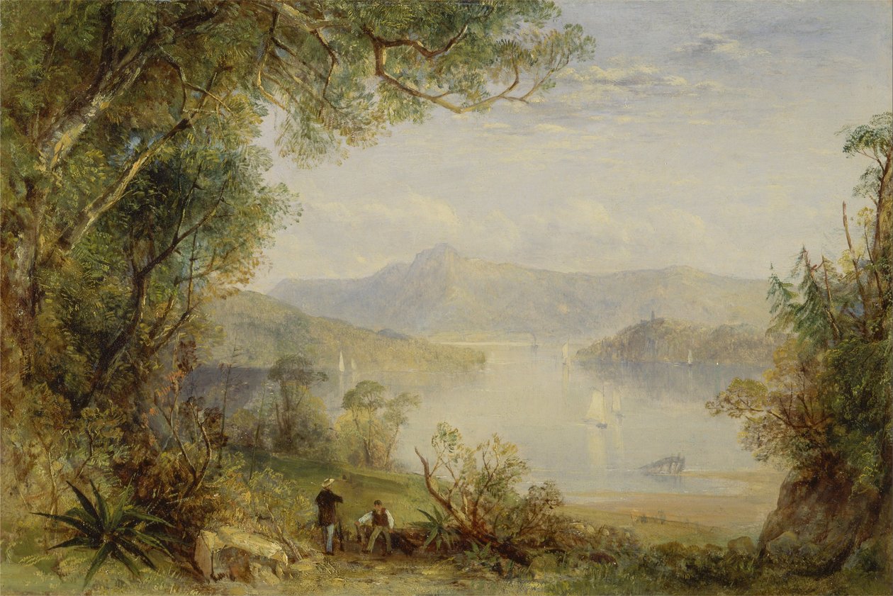 Utsikt over Hudson River av Thomas Creswick