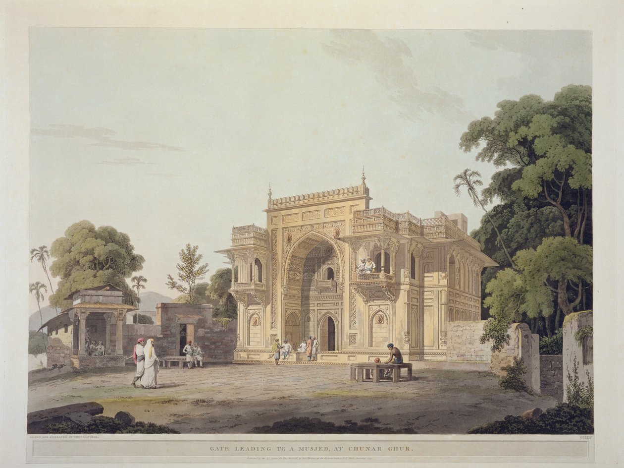 Port som fører til en Musjed ved Chunar Ghur, plate 25 fra 
