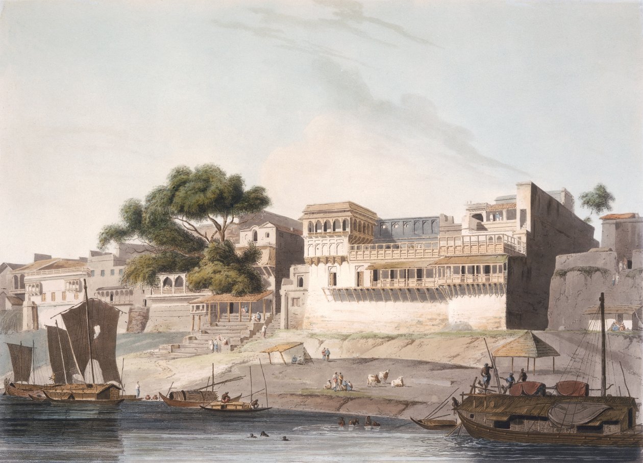En del av byen Patna, ved elven Ganges, plate 10 fra del 1 av 
