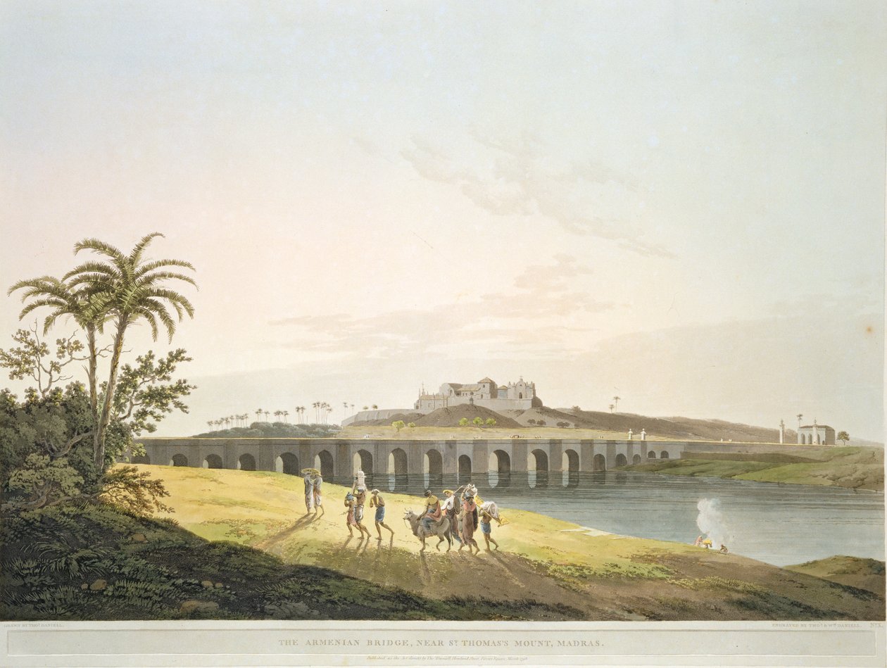 Den armenske broen, nær St. Thomas-fjellet, Madras, plate 36 fra 