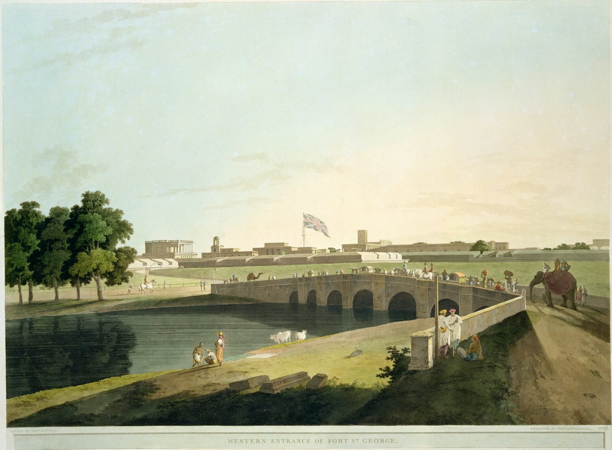 Western Entrance of Fort St. George, Madras, plate 38 fra 