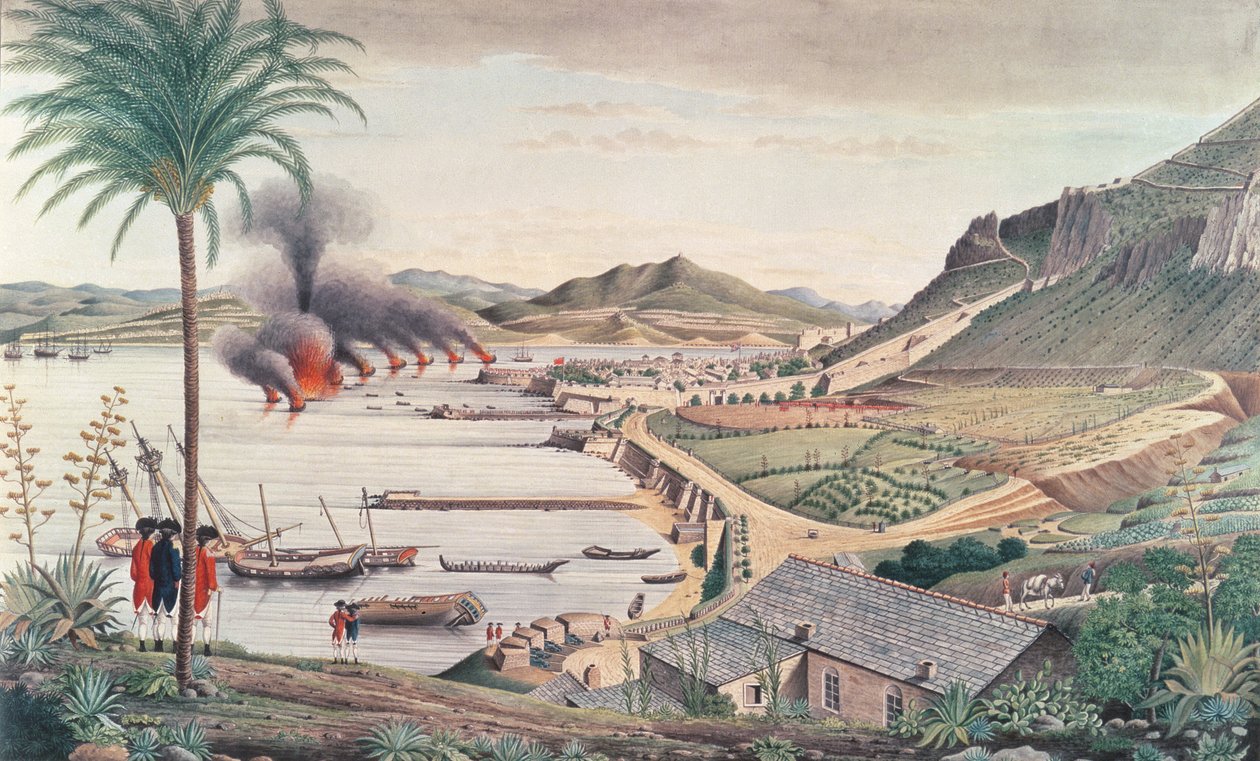 Gibraltar morgenen etter det store fransk-spanske angrepet, 1783 av Thomas Davies