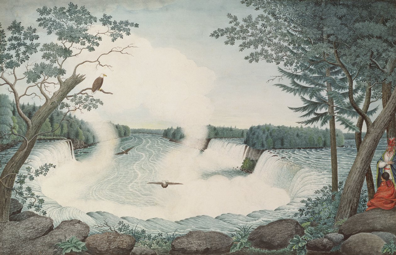 Niagarafallene fra oven, ca. 1766 av Thomas Davies