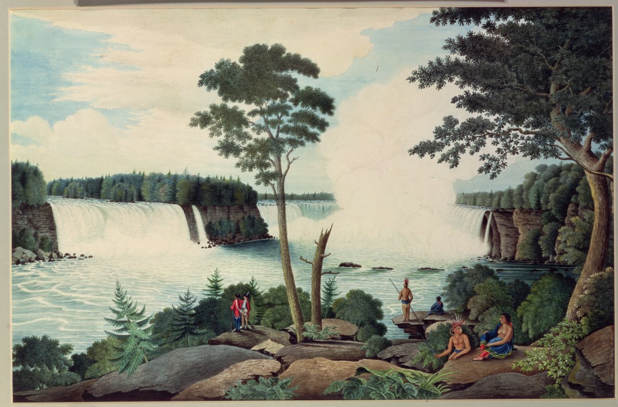 Niagara Falls fra under, ca. 1766 av Thomas Davies