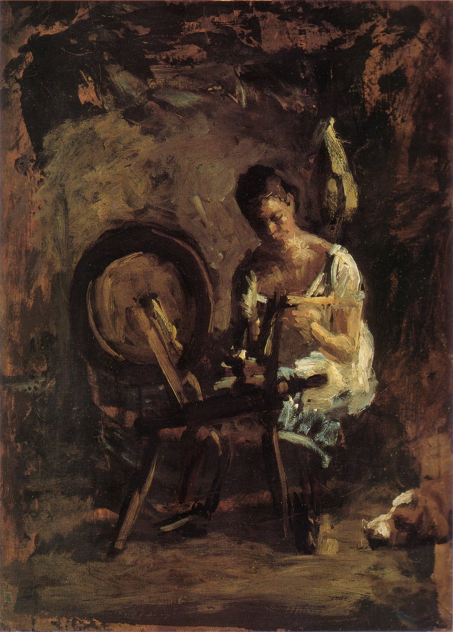 Skisse for spinning av Thomas Eakins