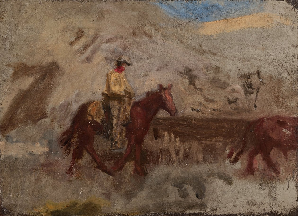 Skisse av en cowboy på jobb av Thomas Eakins