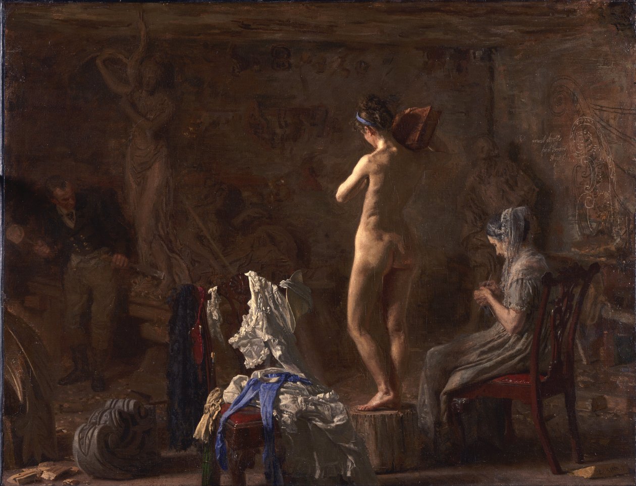 William Rush Carving His Allegorical Figure of the Schuylkill River av Thomas Eakins