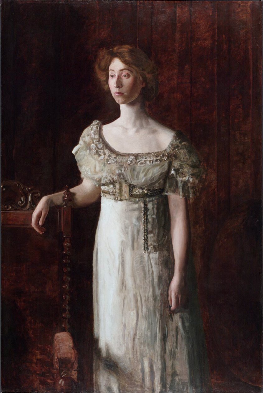 Gammeldags kjoleportrett av Helen Monteverde Parker av Thomas Eakins