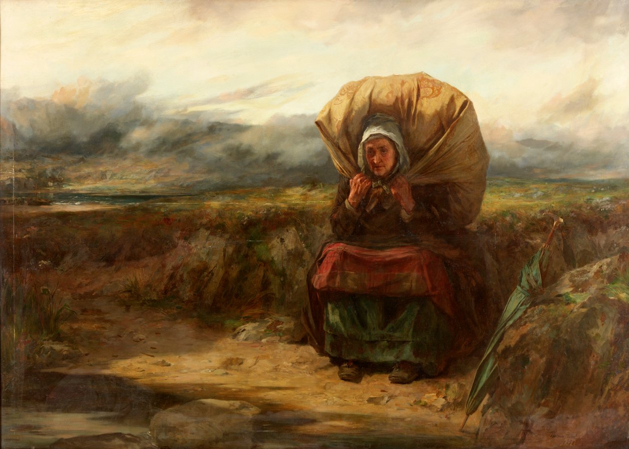 Og med mange års byrde, 1888 av Thomas Faed