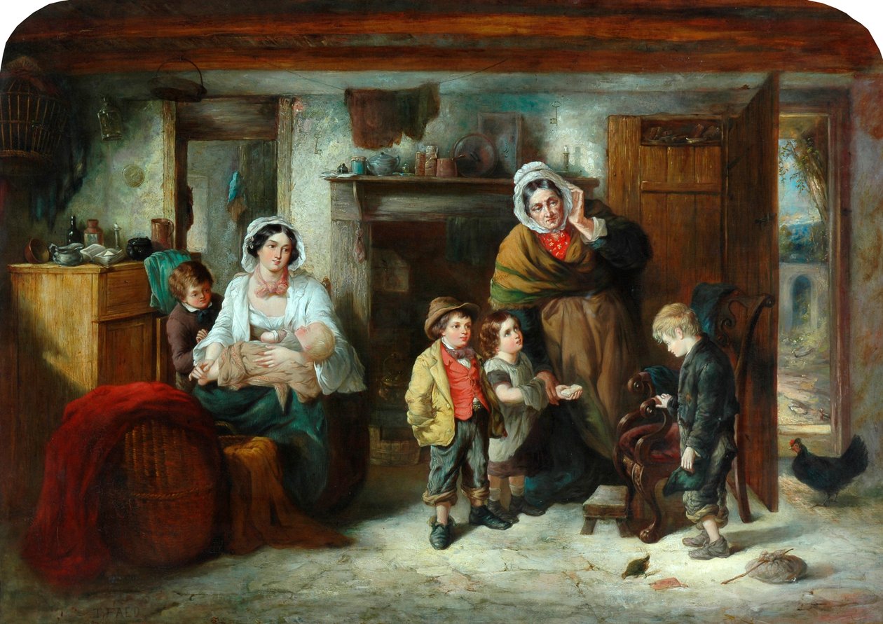 The Mitherless Bairn, 1851-93 av Thomas Faed