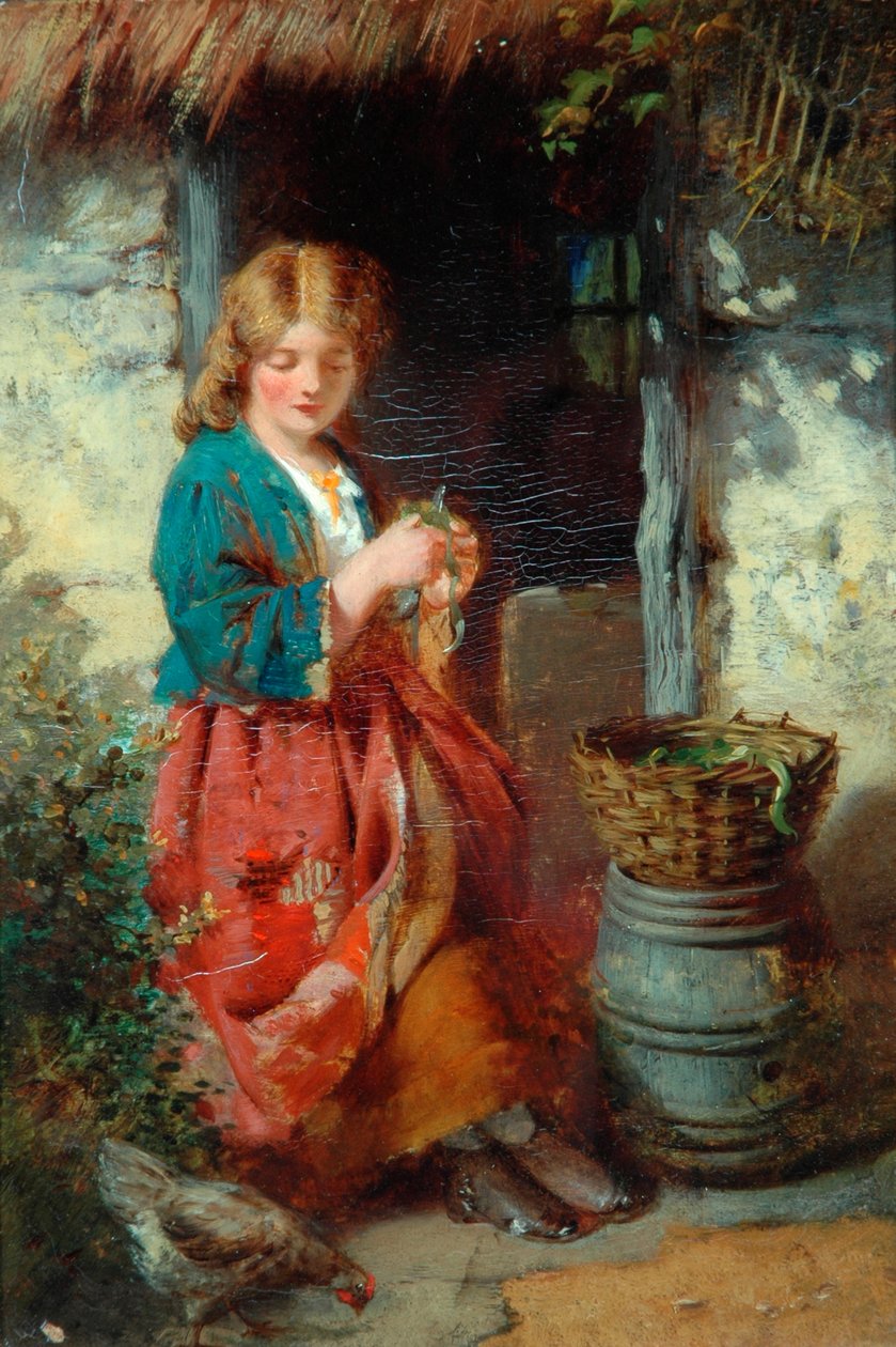 Kvinne ved en hyttedør, 1851-93 av Thomas Faed
