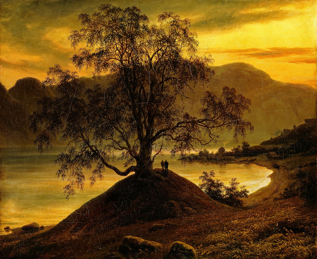 Gammelt bjørketre ved Sognefjorden av Thomas Fearnley