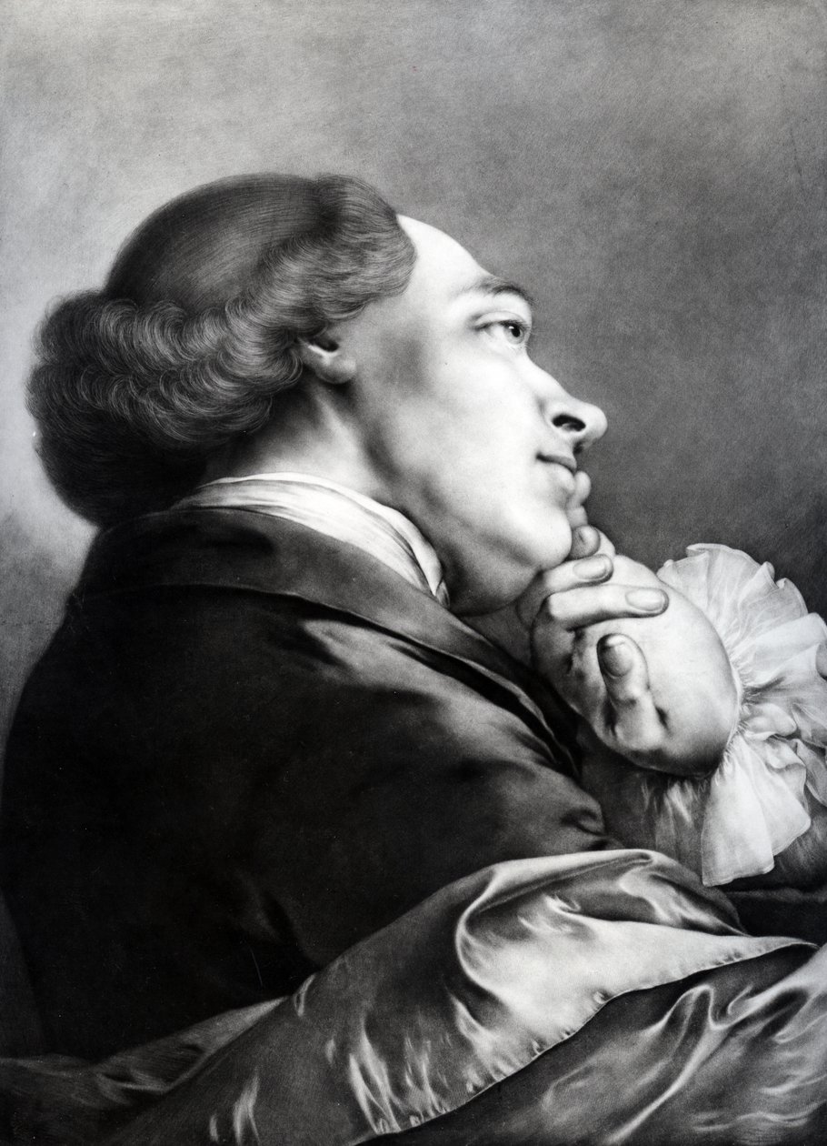 Mann i profil, 1760 (mezzotint) av Thomas Frye