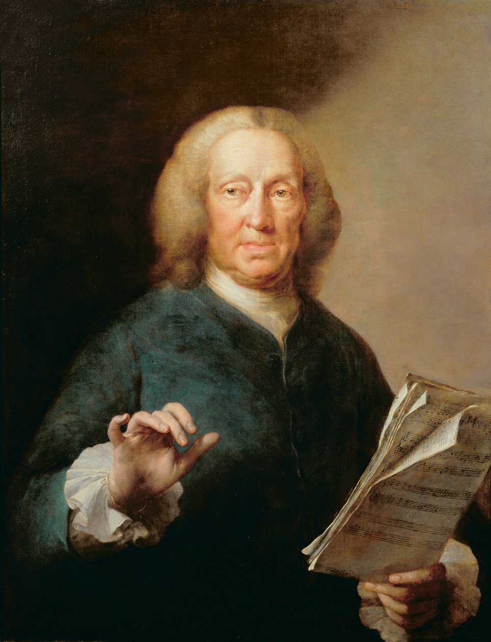 Portrett av Richard Leveridge (16701-1758), bassvokalist av Thomas Frye