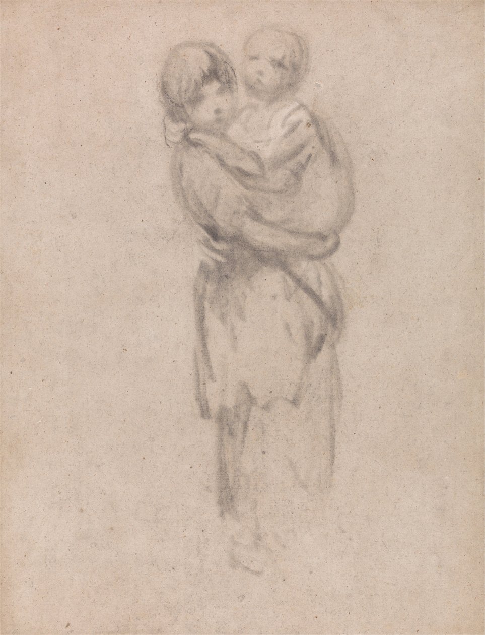 En ung jente som holder et barn av Thomas Gainsborough