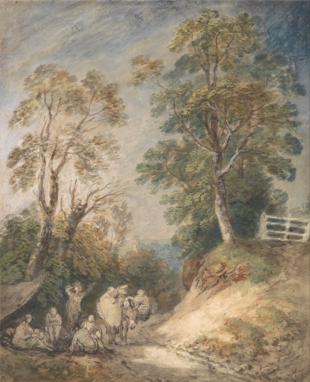 Country Lane med sigøynere som hviler av Thomas Gainsborough