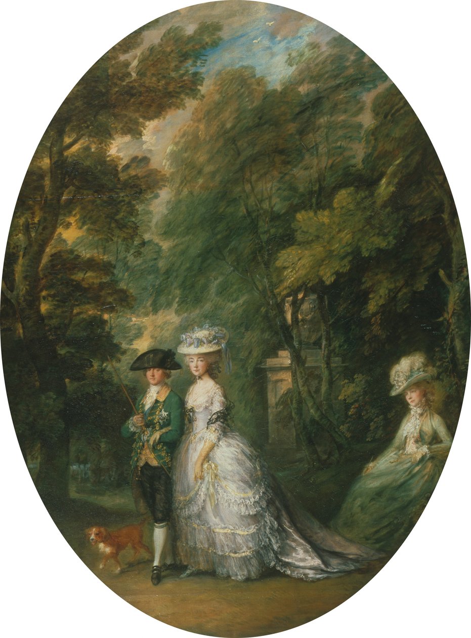 Henry, hertug av Cumberland (1745-90) med hertuginnen av Cumberland (1743-1808) og Lady Elizabeth Lu ... av Thomas Gainsborough