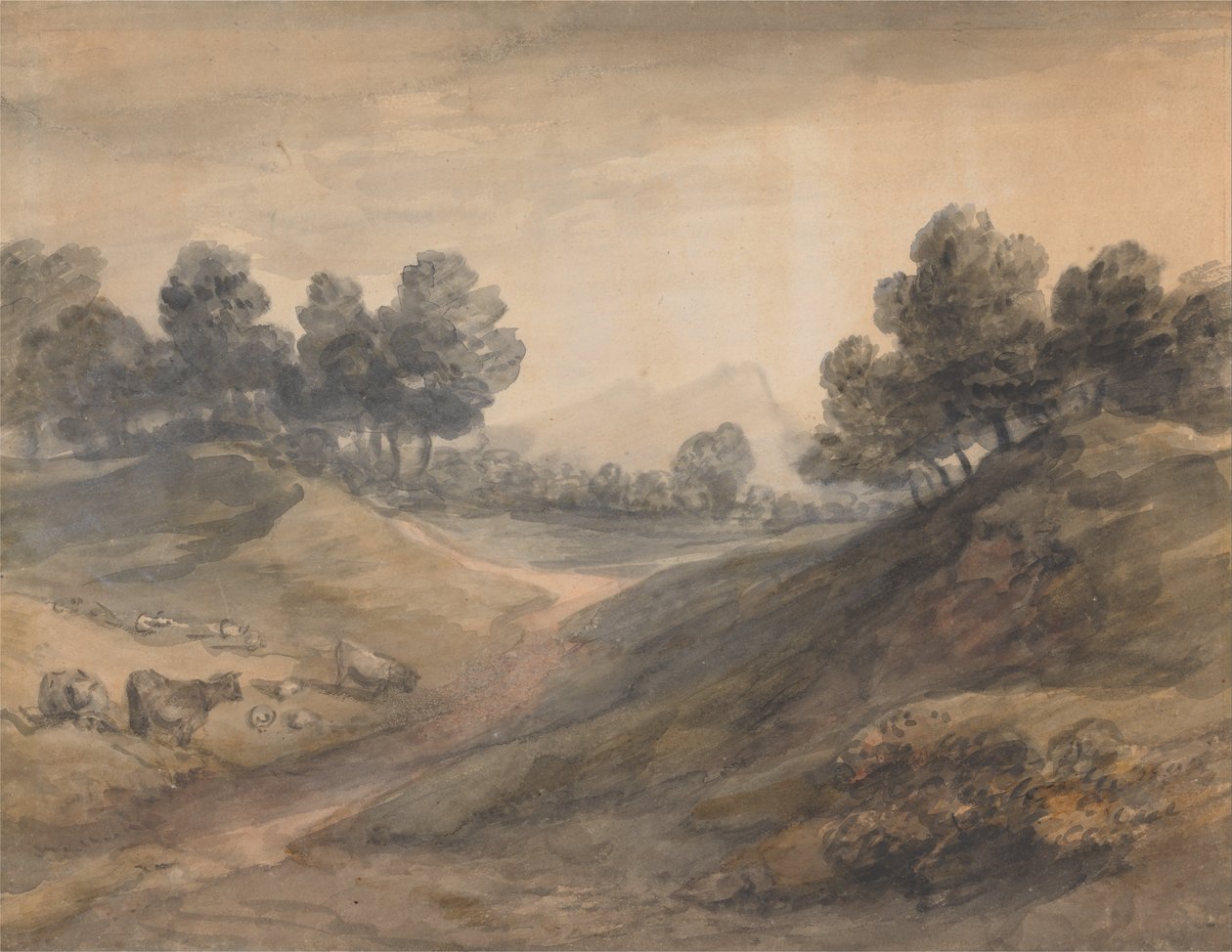 Landskap og storfe av Thomas Gainsborough