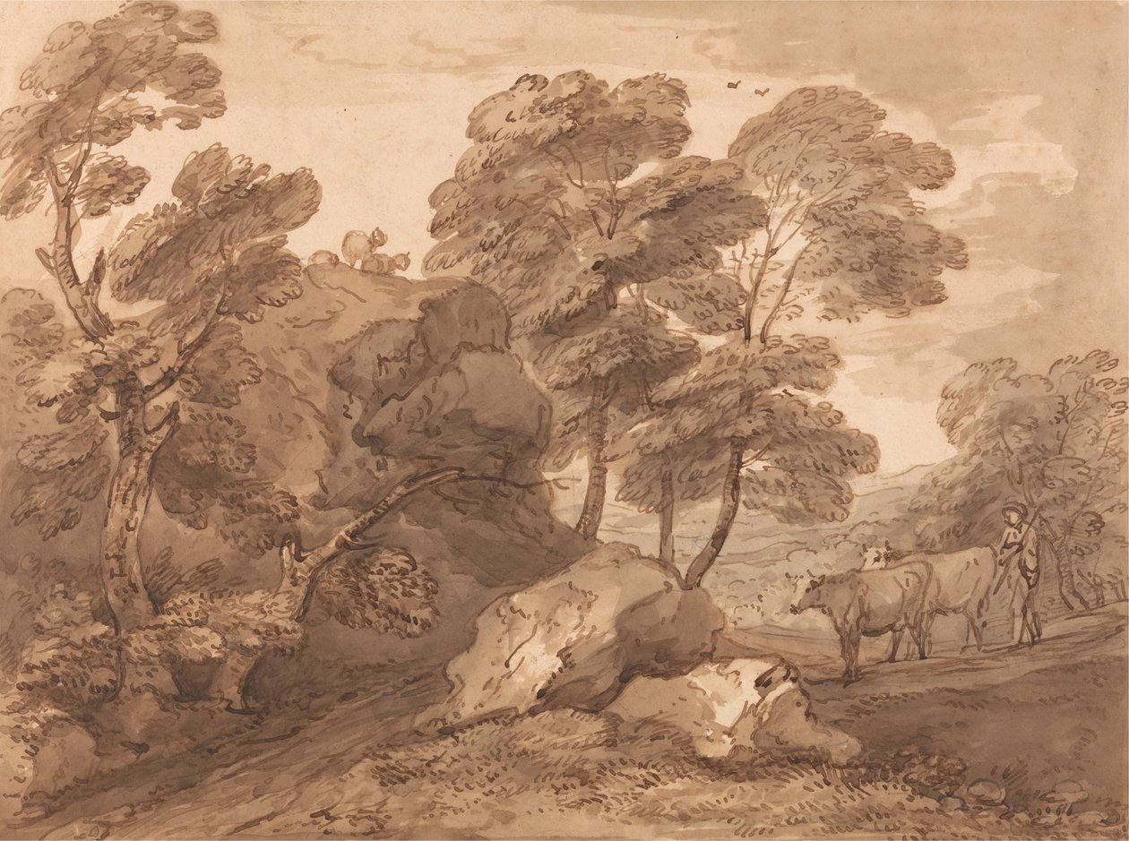 Landskap med kyr av Thomas Gainsborough