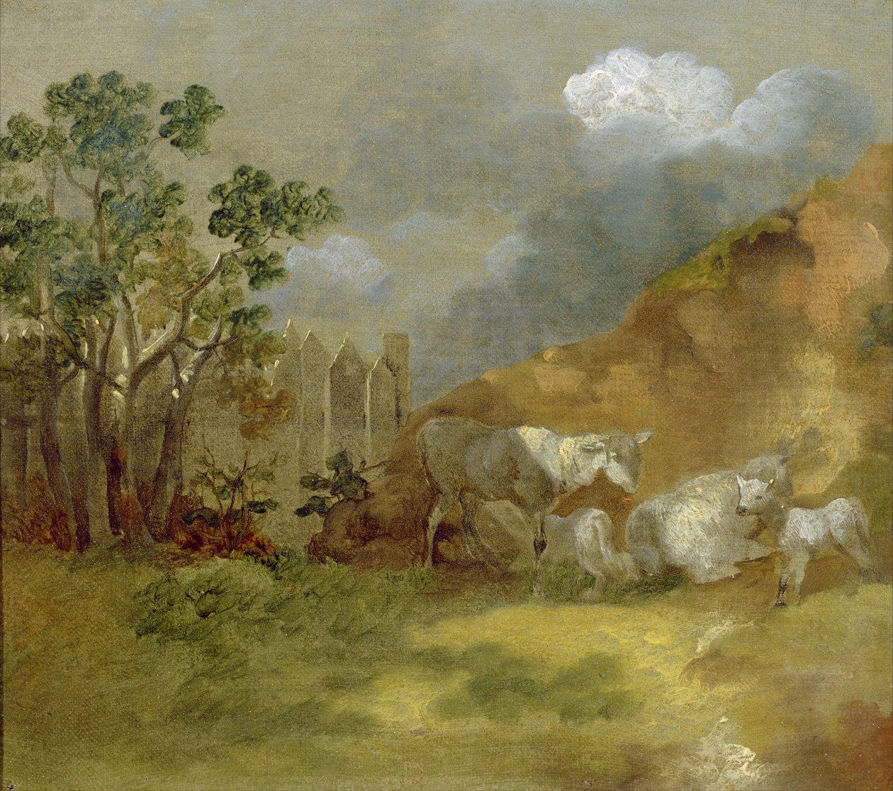 Landskap med sauer, ca. 1744 av Thomas Gainsborough