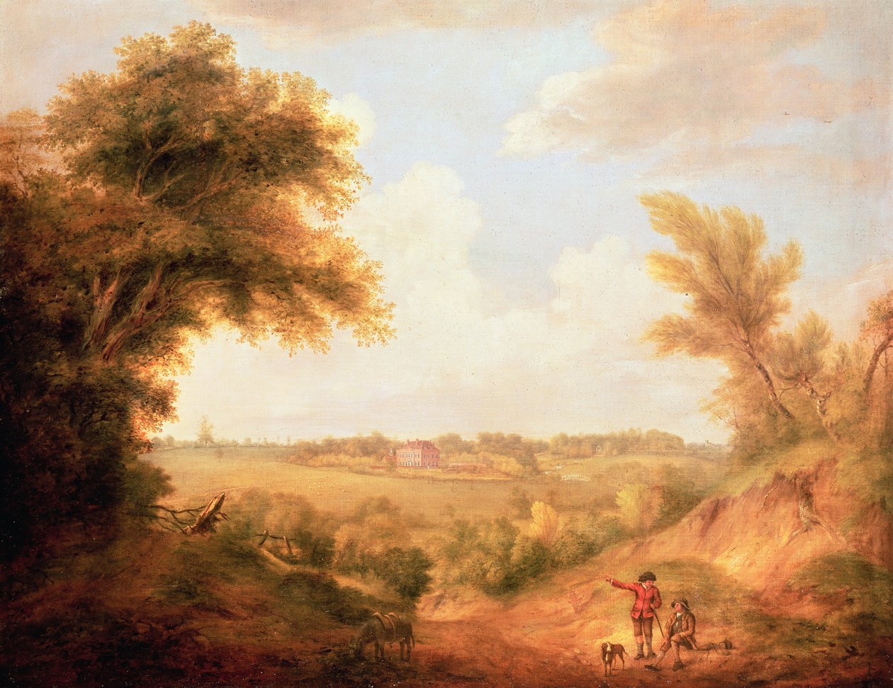 Landskap med hus, 1700-tallet av Thomas Gainsborough