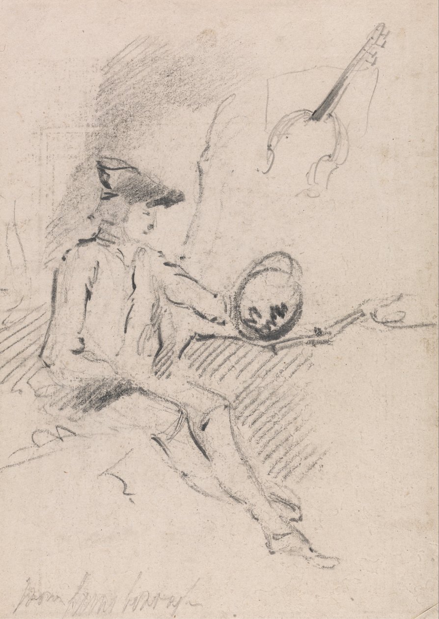 Mann som holder et Claude Glass av Thomas Gainsborough