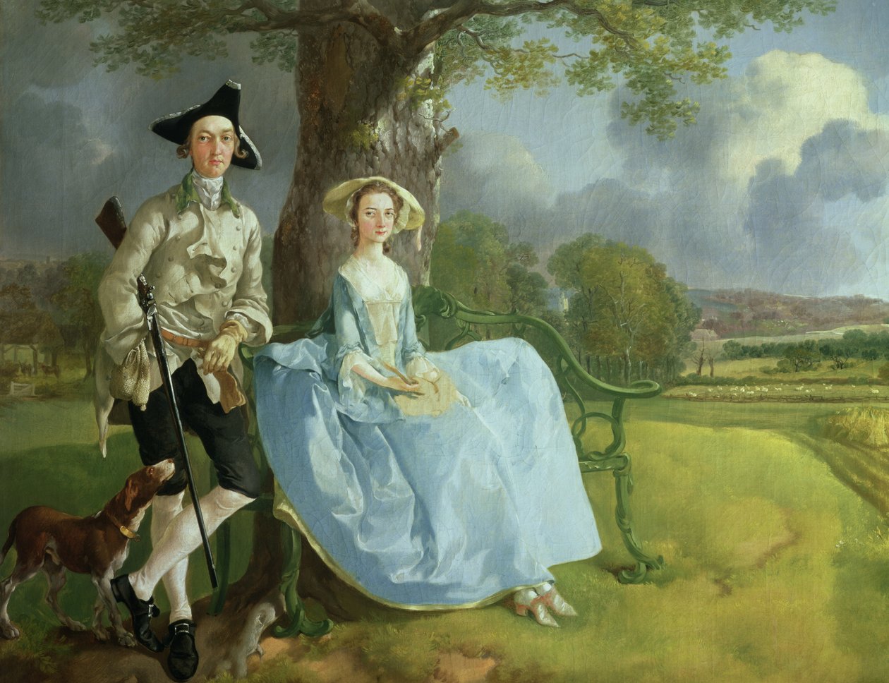 Mr og Mrs Andrews, ca. 1748-9 olje på lerret detalj av 467 av Thomas Gainsborough