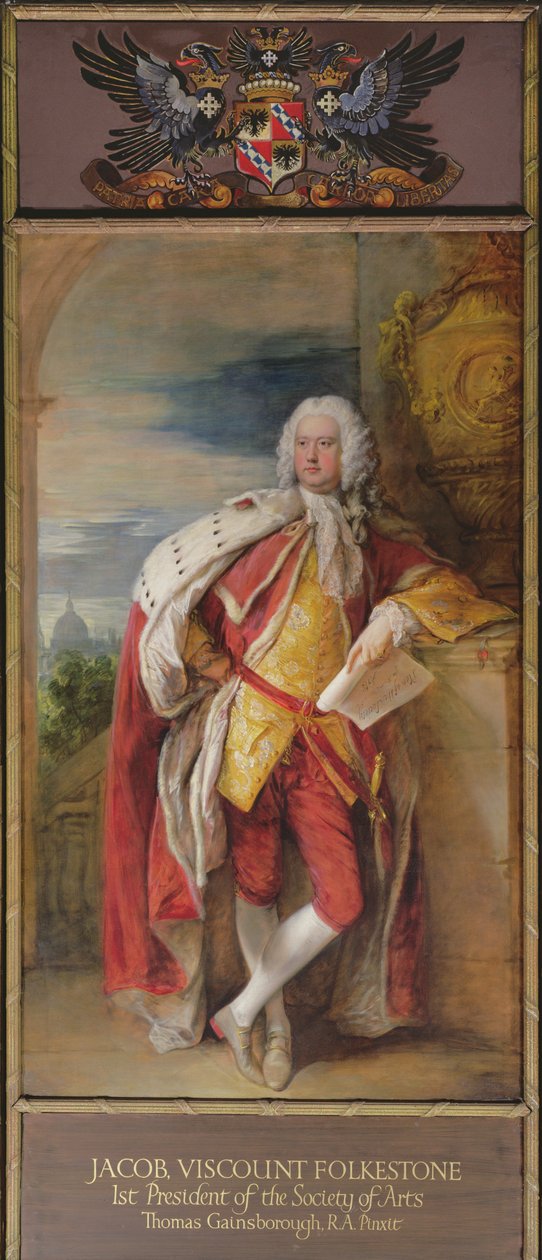 Portrett av Jacob Bouverie, First Viscount Folkestone og første president i Society of Arts, 1776 av Thomas Gainsborough