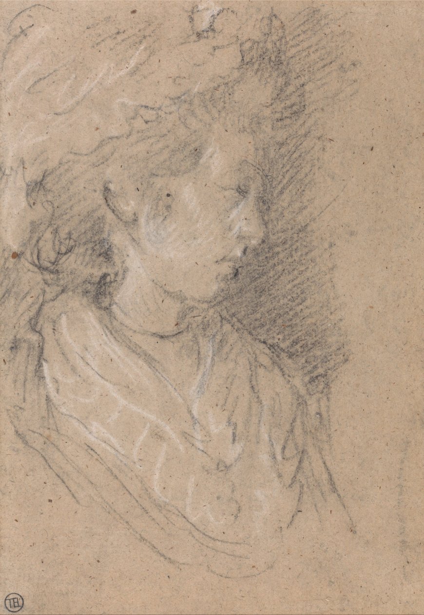 Study of a Woman in a Mob Cap av Thomas Gainsborough
