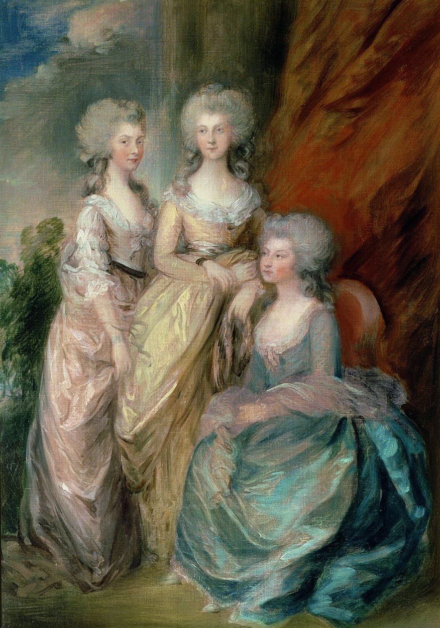 De tre eldste døtrene til George III: Prinsessene Charlotte, Augusta og Elizabeth i 1784 sannsynligvis av Gainsborough Dupont (ca. 1755-97) av Thomas Gainsborough