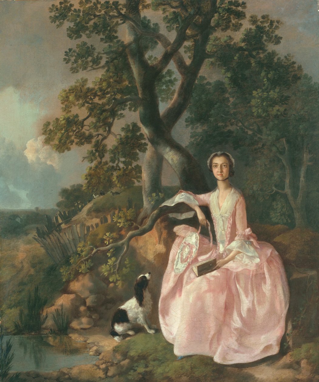 Kvinne med spaniel, ca. 1749 av Thomas Gainsborough