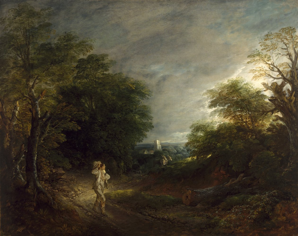 Skoglandskap med en vedhogger, ca. 1762-63 av Thomas Gainsborough