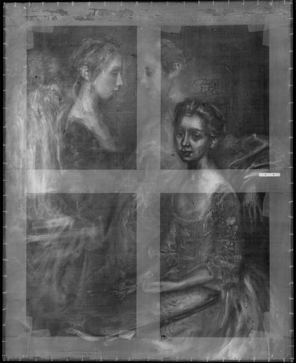 Røntgenbilde av Portrait of the Artists Daughters, ca. 1763-64 (se også 183440) av Thomas Gainsborough