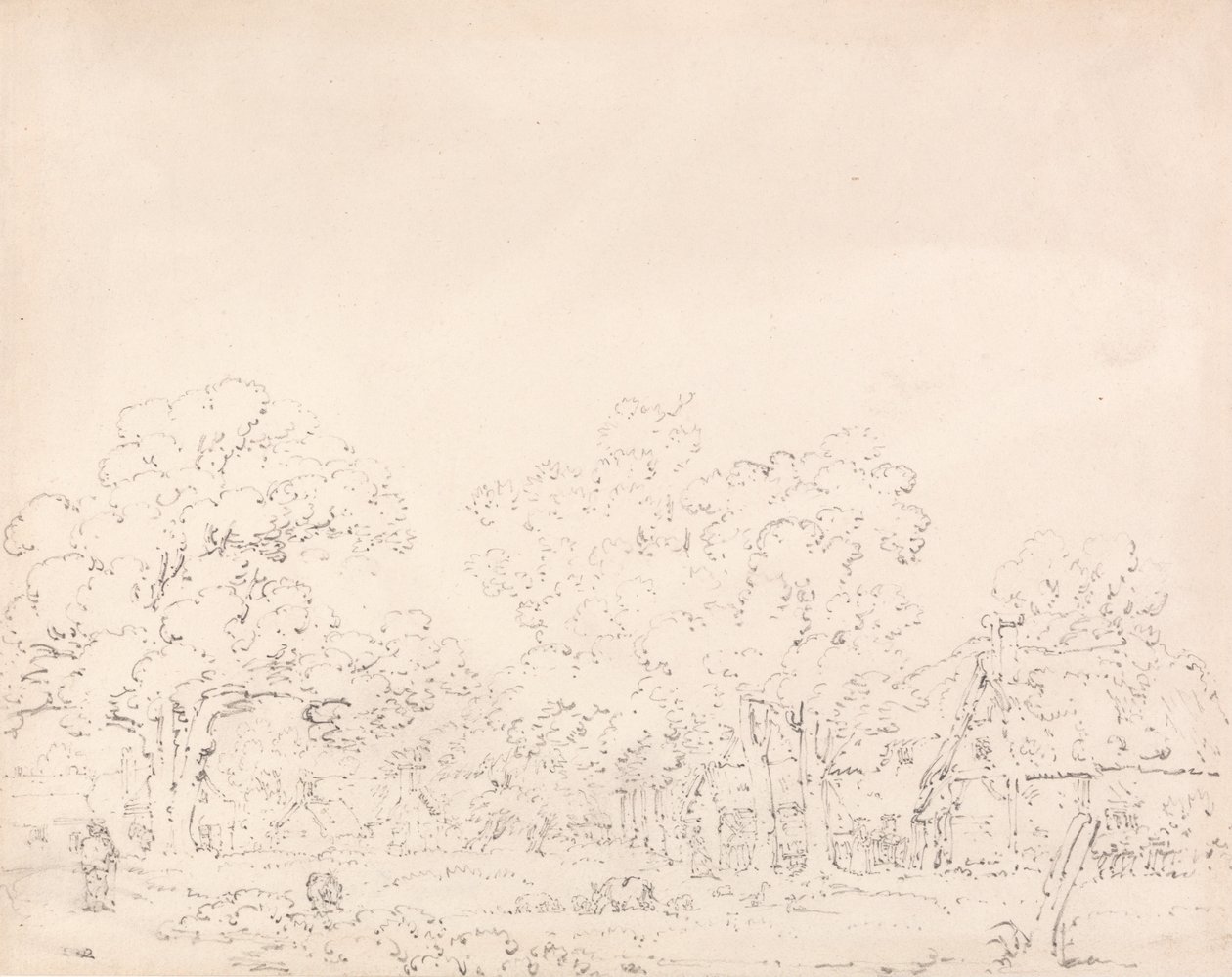 En landsby i skogen av Thomas Girtin