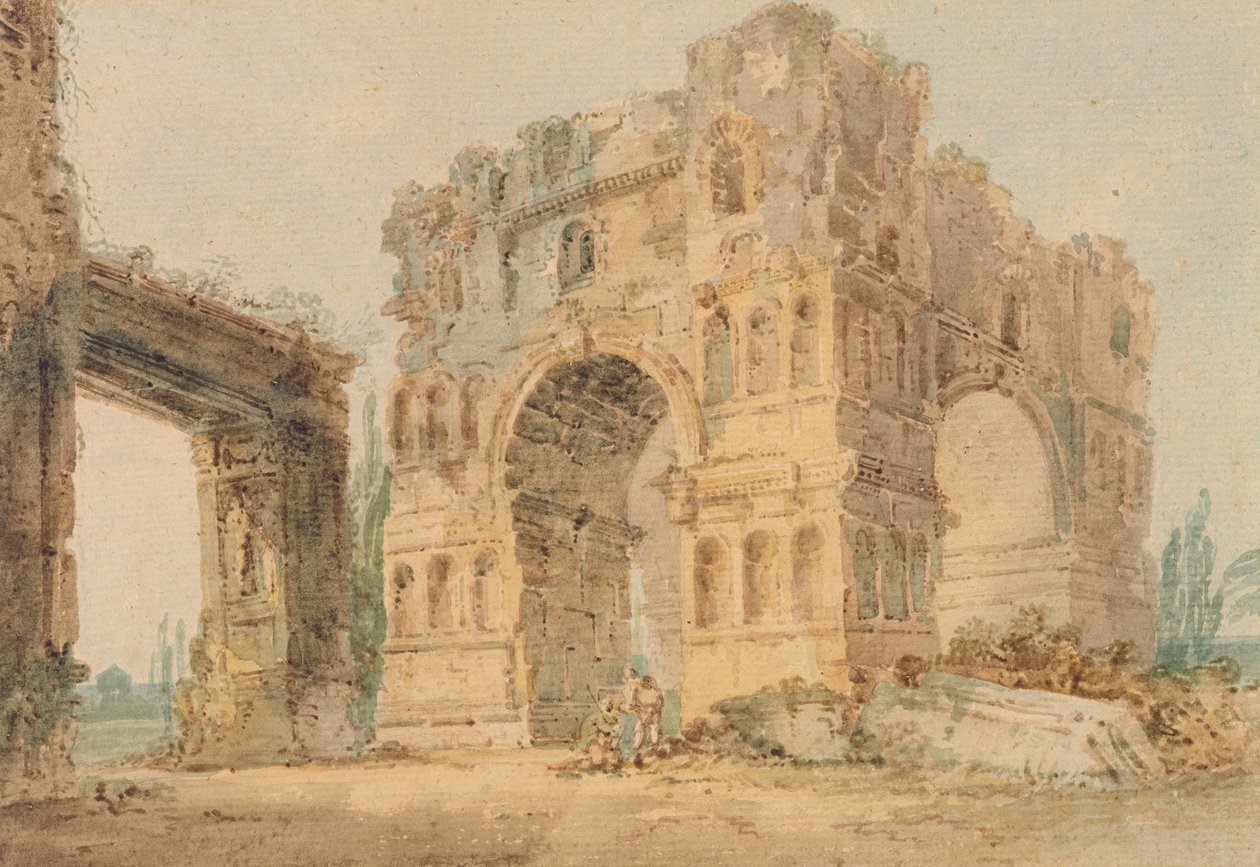Arch of Janus, ca. 1798-99 (wc over blyant på teksturert papir) av Thomas Girtin