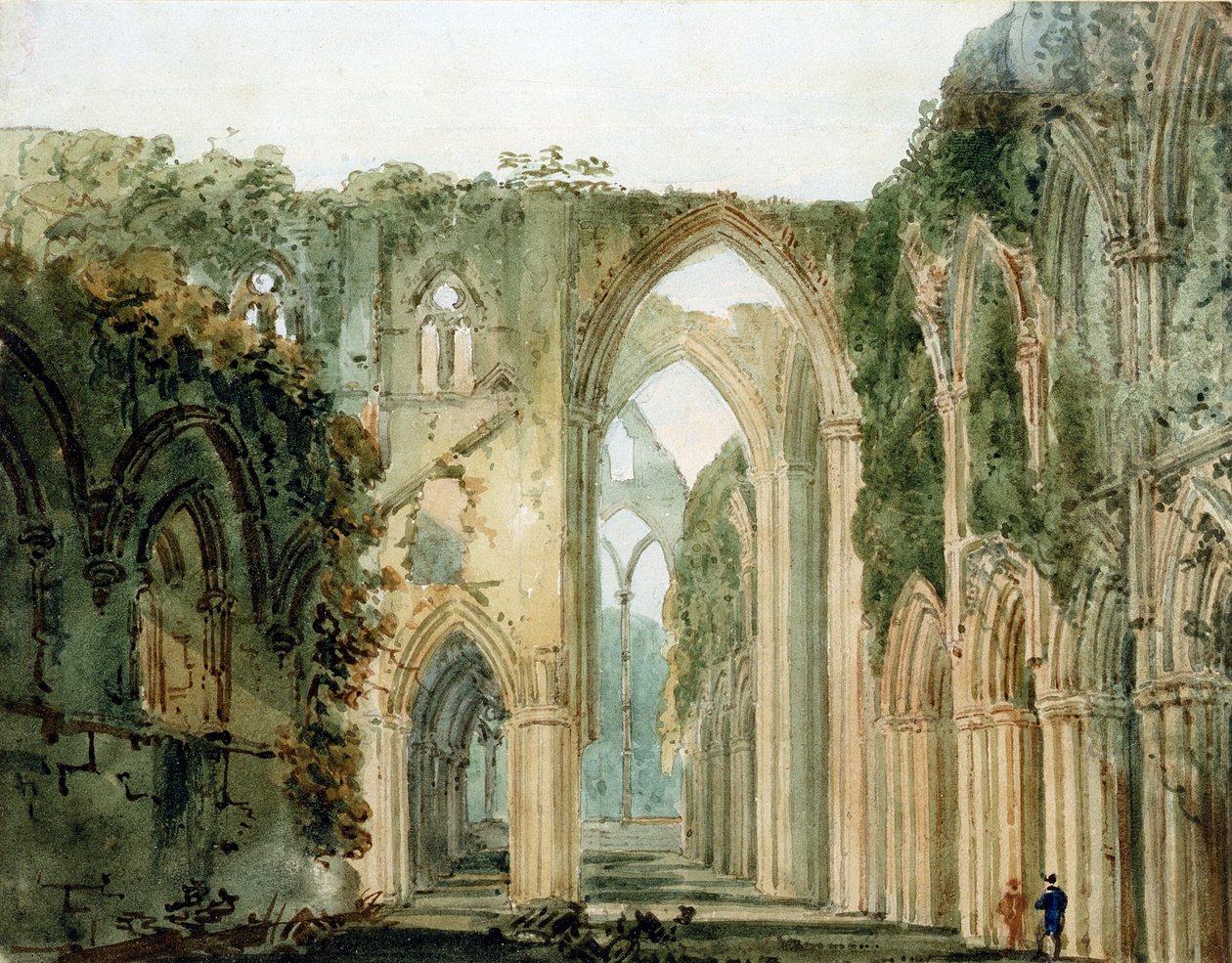 Interiøret i Tintern Abbey av Thomas Girtin