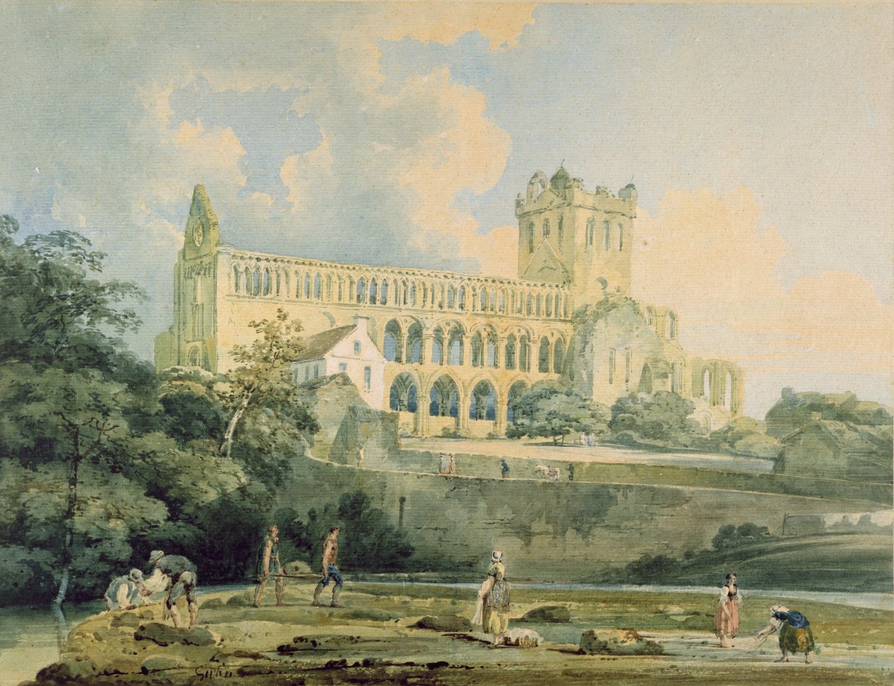 Jedburgh Abbey from the River, ca. 1798-99 av Thomas Girtin