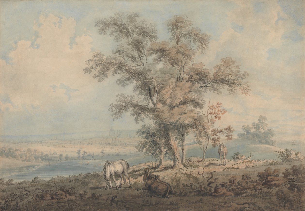 London fra Highgate Hill av Thomas Girtin
