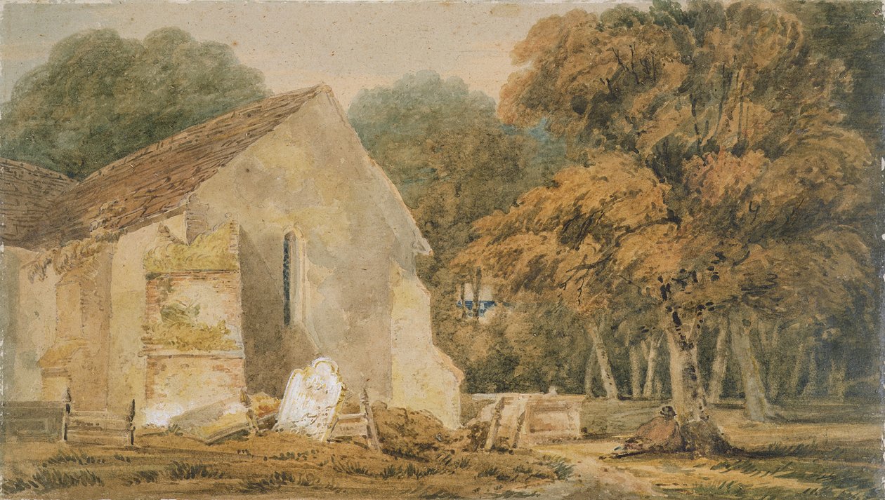 No.0735 A Country Churchyard, c.1797-98 av Thomas Girtin