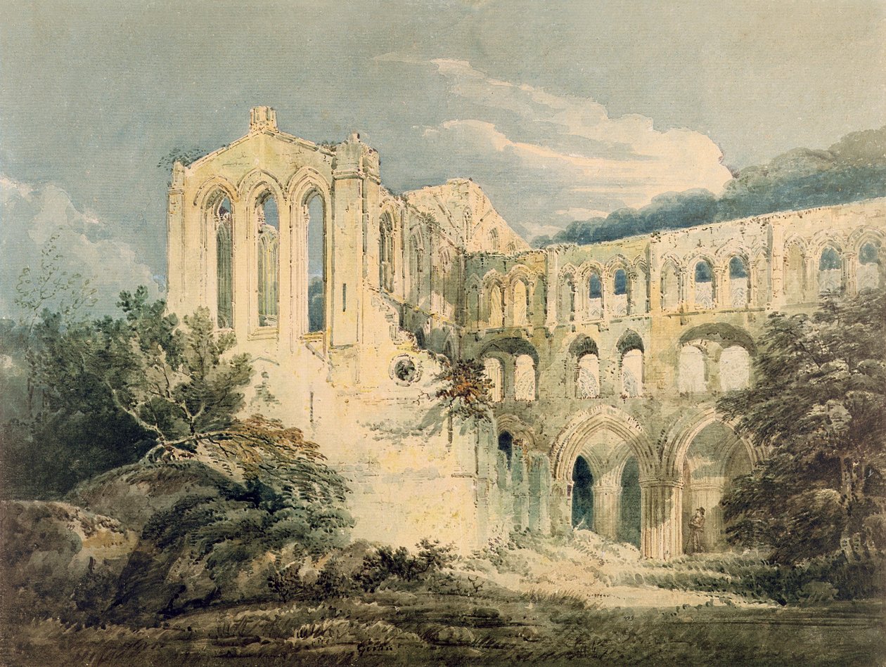Rievaulx Abbey, Yorkshire, 1798 av Thomas Girtin