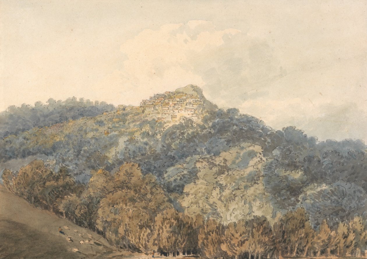 Rocca del Papa, med Monte Cavo av Thomas Girtin