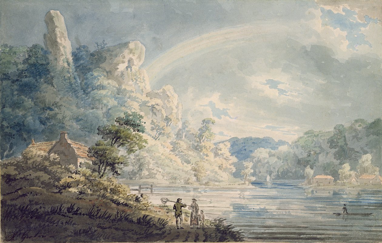 Scene nær New Weir, Monmouthshire av Thomas Girtin