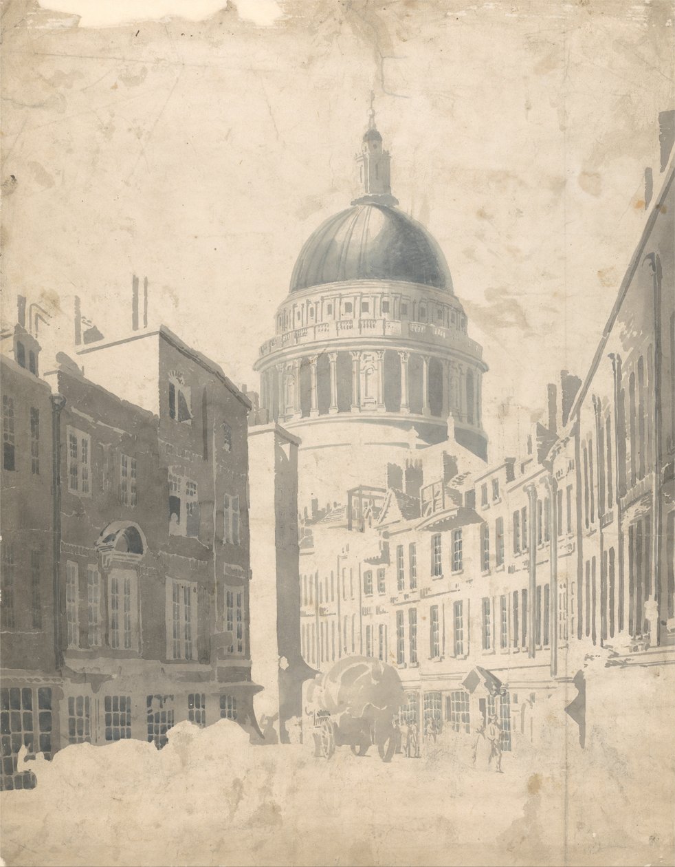 St. Pauls Cathedral, fra St. Martins-le-Grand, London av Thomas Girtin