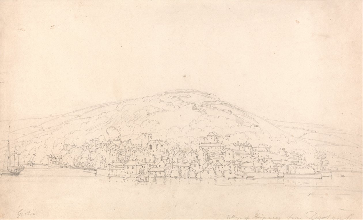 Utsikt over Kingswear, fra Dartmouth, Devon av Thomas Girtin