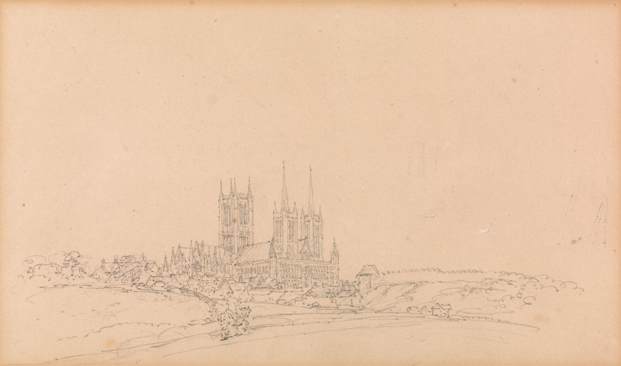 Utsikt over Lincoln Cathedral av Thomas Girtin